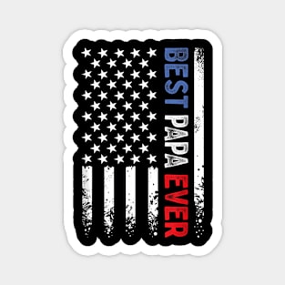 Father's Day Best Papa Ever with US American Flag Magnet