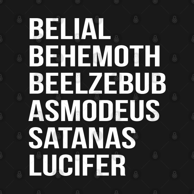 Satanic Names Shirt by stuff101