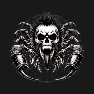Scorpio Zodiac Skull (Punk Rock Style) T-Shirt