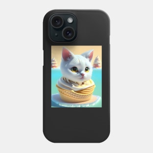 Adorable Cat Illustration - Modern Digital Art Phone Case