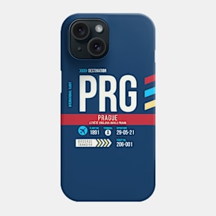 Prague (PRG) Airport Code Baggage Tag Phone Case