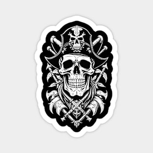 Skull Pirate and Crossbones Magnet