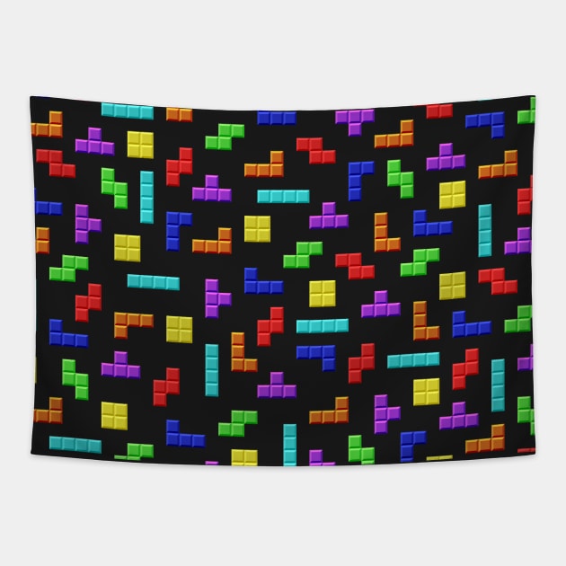Tetris Pattern Tapestry by Caloy