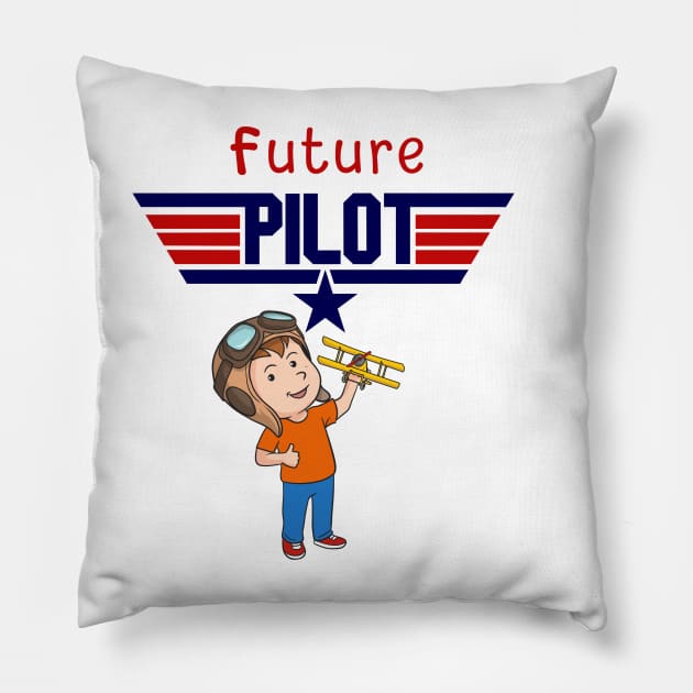 FUTURE PILOT Kids Shirt, First-time Flyer gift, First Toddler Flight Pillow by ScottyClub