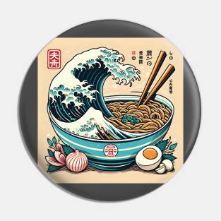 A  Classic Bowl of Ramen Have The Japanese Great Wave off Kanagawa Pin