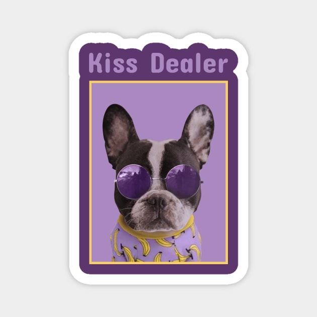 Kiss Dealer Dog with Glasses Magnet by letnothingstopyou