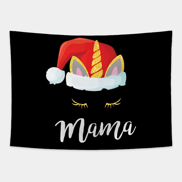 Cute Unicorn Mama Christmas Funny Gift Tapestry by thuden1738