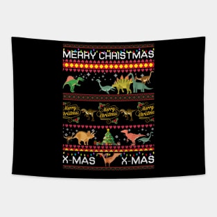 Saurus Christmas T shirt Funny For Cat Lovers Tapestry