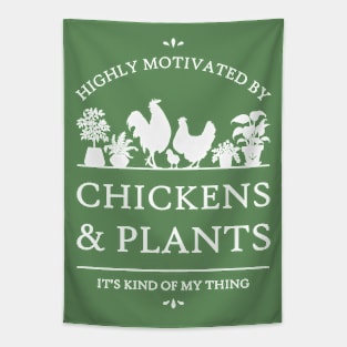 Highly Motivated by Chickens and Plants - V2 Tapestry