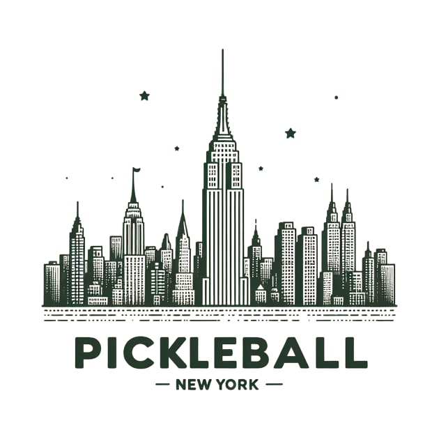 Pickleball New York Skyline Design by Battlefoxx Living Earth