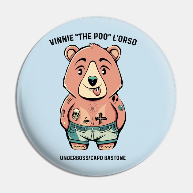 vinnie the poo - gangster bear Pin by Kingrocker Clothing