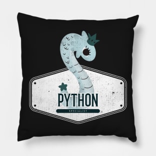 Python Coder Specialist Cute Dragon Pillow