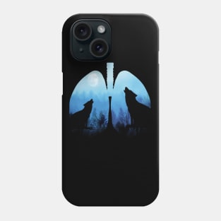Breathe pure air, Lungs, nature, wolf, mountains, outdoors, adventure, camping Phone Case