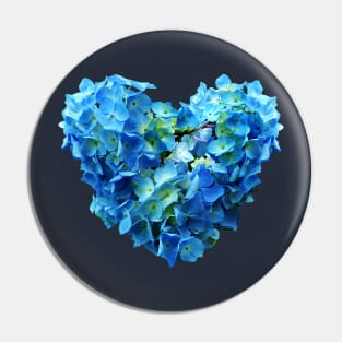 Hydrangeas - Blue Hydrangea Heart Pin