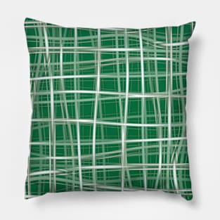 Twisting White & Green Plaid Pillow