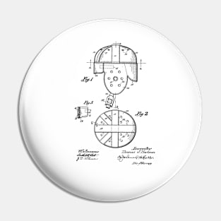 Football Helmet VINTAGE PATENT DRAWING Pin