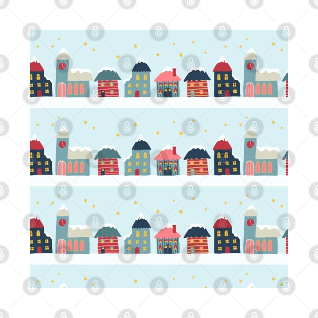 Winter Village STripes by Sandra Hutter Designs