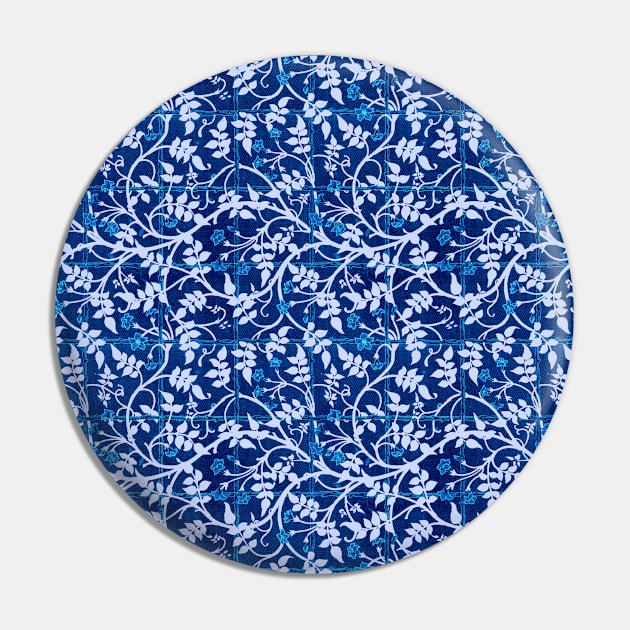 William Morris Jasmine Trellis Pattern Bright Blue Pin by tiokvadrat