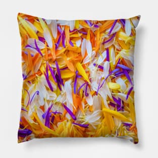 colorful flower petals - untidy Pillow