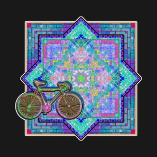 Bicycle And Mandala Pattern T-Shirt