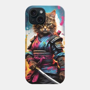 A Fierce Kitten Samurai Phone Case