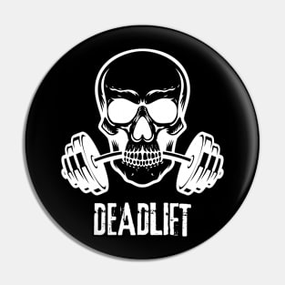 Deadlift Skeleton. Gym skull Pin