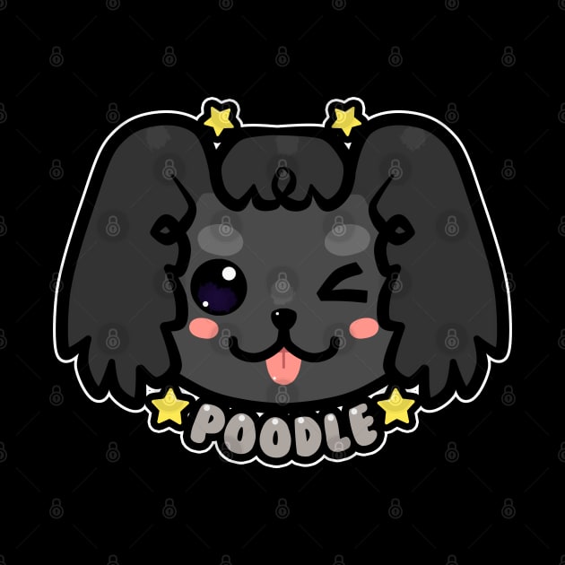 KAWAII Chibi Poodle Dog Face by TechraNova