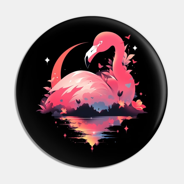 flamingo Pin by skatermoment