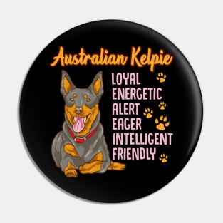 Cute Australian Kelpie Loyal & Friendly Dog Pin