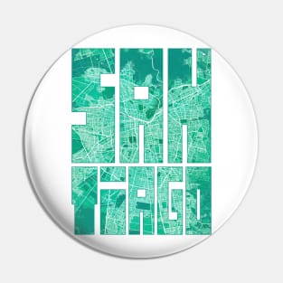 Santiago, Chile City Map Typography - Watercolor Pin