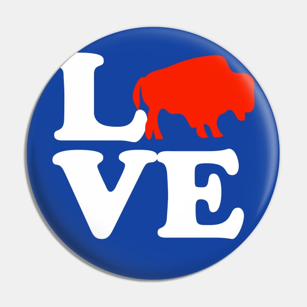 Wild American Bison Buffalo Valentines Day Love Pin by PodDesignShop