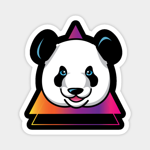 Panda with Geometric Print Magnet by XOZ