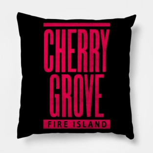 Cherry Grove Hot Red Text Pillow