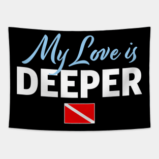 Love is Deeper Diver Flag Gift Tapestry