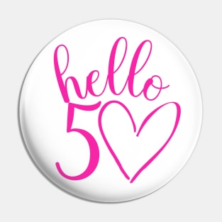 50th birthday pink design Pin