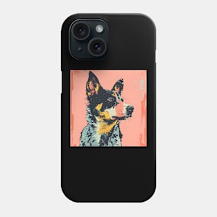 Retro Australian Shepherd: Pastel Pup Revival Phone Case