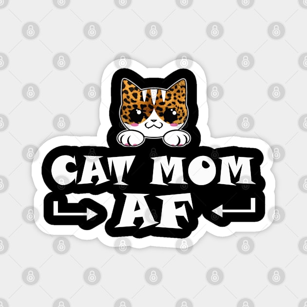 Cat Mom AF Magnet by ananitra