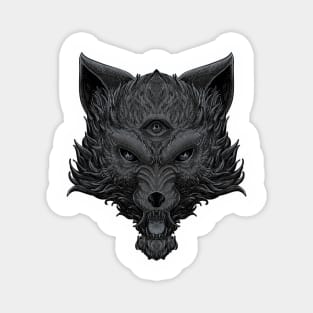 Head of wolf with three eyes Magnet