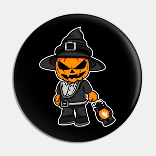 Jack O lantern Witch Pin