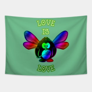 Love Is Love Cute Cartoon Penguin Fairy Gift Tapestry