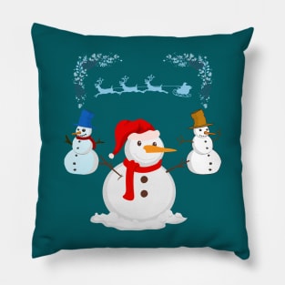 Three Christmas snowman Pillow