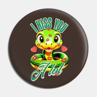 Cute Snakes Kisses I Hiss You A Lot for Snakes Puns Lover Pin