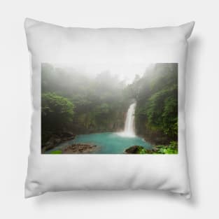 Waterfall deep in the jungle Pillow