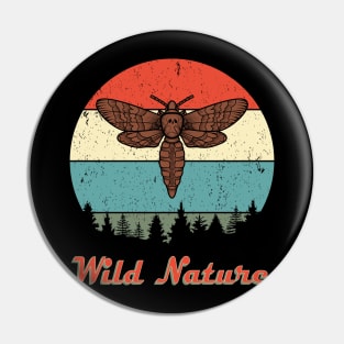 Wild Nature Moth Brown Abstract Sunset Pin