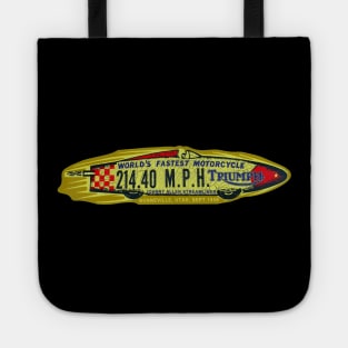 Vintage Bonneville Fastest Motorcycle decal by MotorManiac Tote