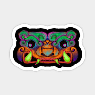 Psychedelic Orange Oni Magnet