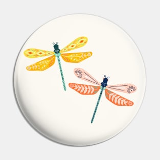 Folk Art Dragonflies Pin