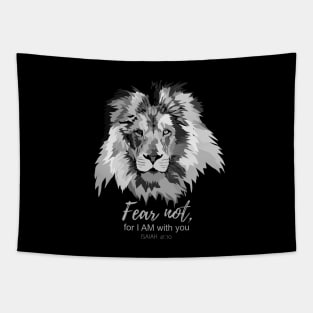 Bible verse - Isaiah 41:10 Lion, Protector Tapestry