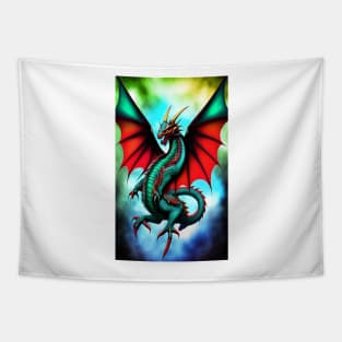 Kingdom Dragon Fire Turquoise Tapestry