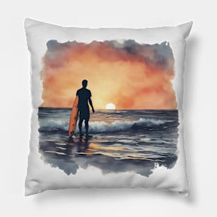 surfer beach Pillow